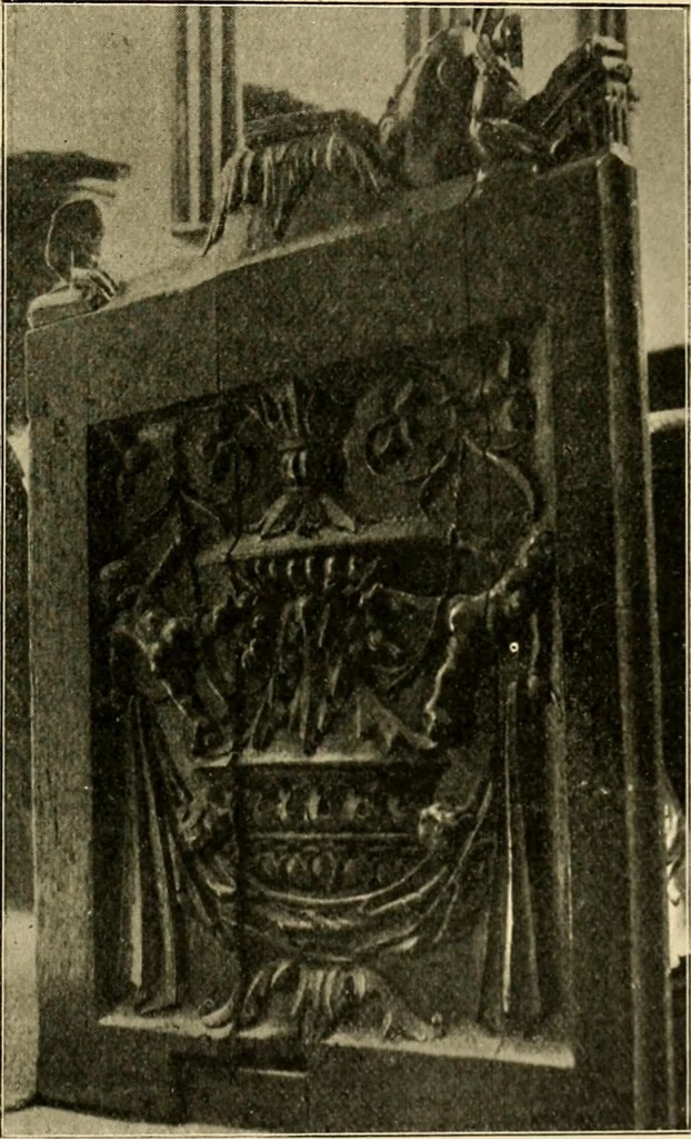 An illustration from Early renaissance architecture in England; a historical & descriptive account of the Tudor, Elizabethan & Jacobean periods, 1500-1625, for the use of students and others, 1901, leaf 61