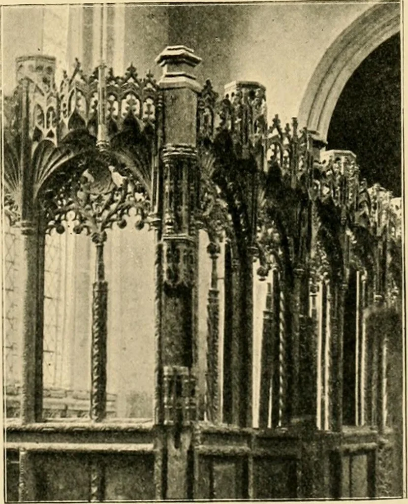 An illustration from Early renaissance architecture in England; a historical & descriptive account of the Tudor, Elizabethan & Jacobean periods, 1500-1625, for the use of students and others, 1901, leaf 67