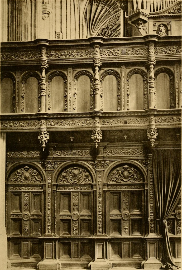 An illustration from Early renaissance architecture in England; a historical & descriptive account of the Tudor, Elizabethan & Jacobean periods, 1500-1625, for the use of students and others, 1901, leaf 69