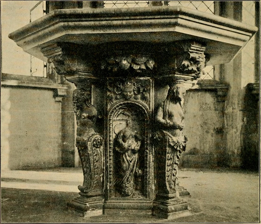 An illustration from Early renaissance architecture in England; a historical & descriptive account of the Tudor, Elizabethan & Jacobean periods, 1500-1625, for the use of students and others, 1901, leaf 80