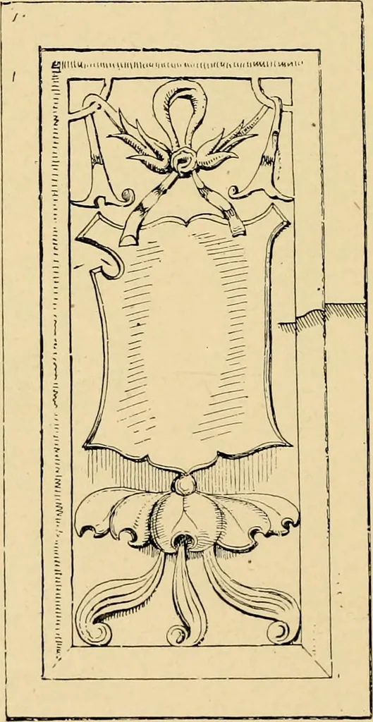 An illustration from Early renaissance architecture in England; a historical & descriptive account of the Tudor, Elizabethan & Jacobean periods, 1500-1625, for the use of students and others, 1901, leaf 84