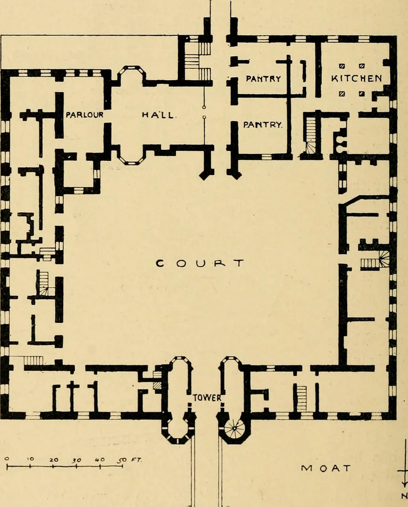 An illustration from Early renaissance architecture in England; a historical & descriptive account of the Tudor, Elizabethan & Jacobean periods, 1500-1625, for the use of students and others, 1901, leaf 90