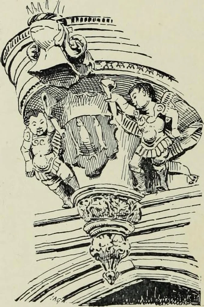 An illustration from Early renaissance architecture in England; a historical & descriptive account of the Tudor, Elizabethan & Jacobean periods, 1500-1625, for the use of students and others, 1901, leaf 110