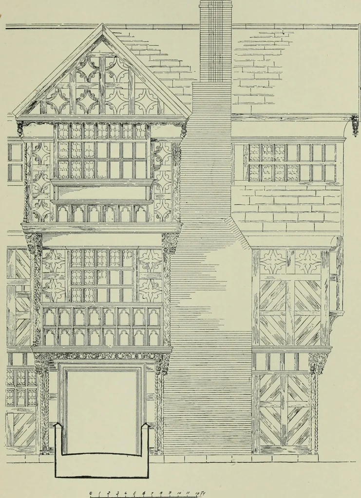 An illustration from Early renaissance architecture in England; a historical & descriptive account of the Tudor, Elizabethan & Jacobean periods, 1500-1625, for the use of students and others, 1901, leaf 115