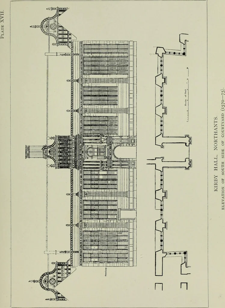 An illustration from Early renaissance architecture in England; a historical & descriptive account of the Tudor, Elizabethan & Jacobean periods, 1500-1625, for the use of students and others, 1901, leaf 121