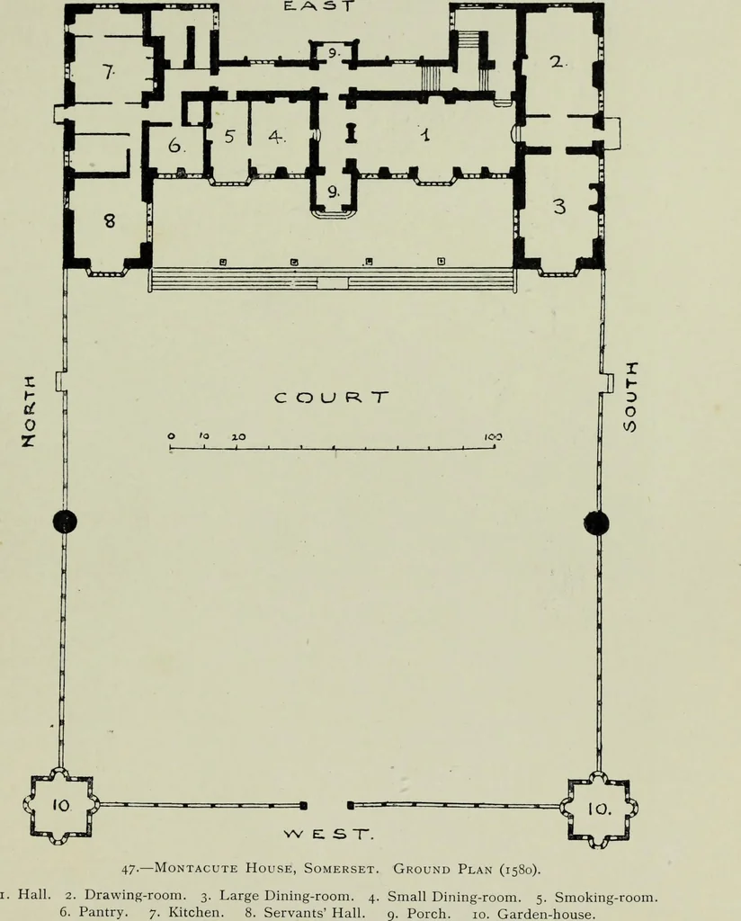 An illustration from Early renaissance architecture in England; a historical & descriptive account of the Tudor, Elizabethan & Jacobean periods, 1500-1625, for the use of students and others, 1901, leaf 133