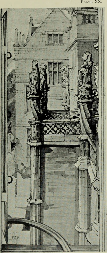 An illustration from Early renaissance architecture in England; a historical & descriptive account of the Tudor, Elizabethan & Jacobean periods, 1500-1625, for the use of students and others, 1901, leaf 135