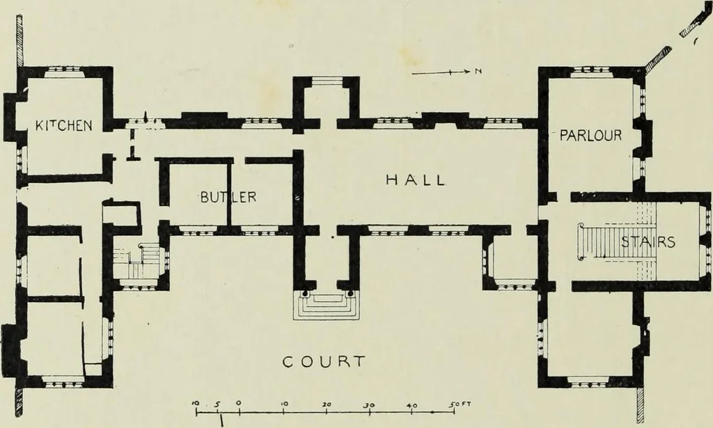 An illustration from Early renaissance architecture in England; a historical & descriptive account of the Tudor, Elizabethan & Jacobean periods, 1500-1625, for the use of students and others, 1901, leaf 140