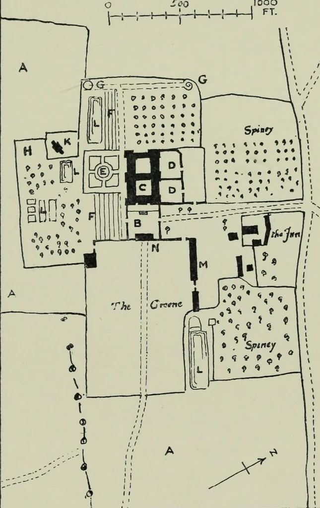 An illustration from Early renaissance architecture in England; a historical & descriptive account of the Tudor, Elizabethan & Jacobean periods, 1500-1625, for the use of students and others, 1901, leaf 147