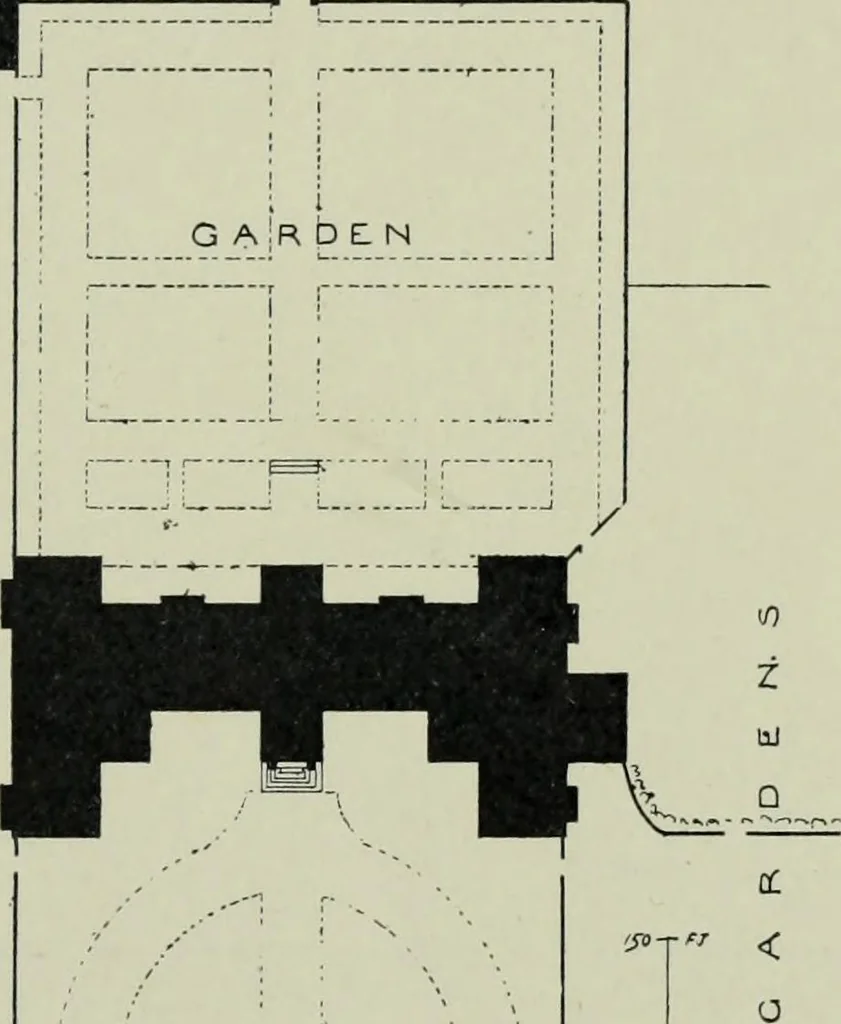 An illustration from Early renaissance architecture in England; a historical & descriptive account of the Tudor, Elizabethan & Jacobean periods, 1500-1625, for the use of students and others, 1901, leaf 149