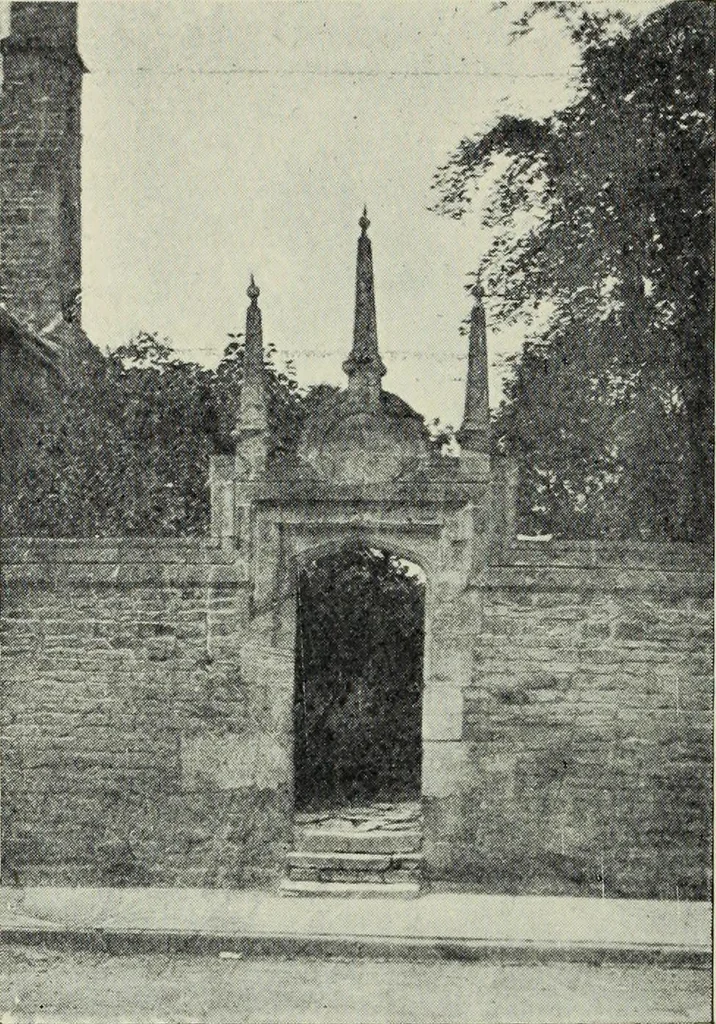An illustration from Early renaissance architecture in England; a historical & descriptive account of the Tudor, Elizabethan & Jacobean periods, 1500-1625, for the use of students and others, 1901, leaf 156