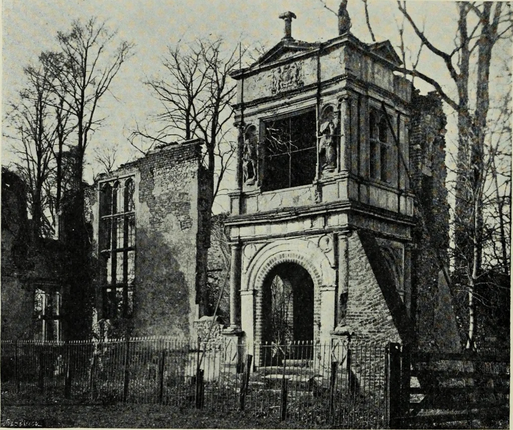 An illustration from Early renaissance architecture in England; a historical & descriptive account of the Tudor, Elizabethan & Jacobean periods, 1500-1625, for the use of students and others, 1901, leaf 168
