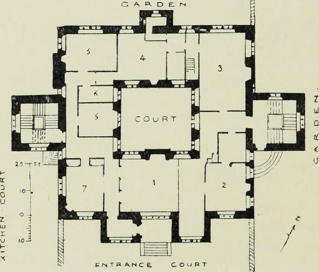 An illustration from Early renaissance architecture in England; a historical & descriptive account of the Tudor, Elizabethan & Jacobean periods, 1500-1625, for the use of students and others, 1901, leaf 170