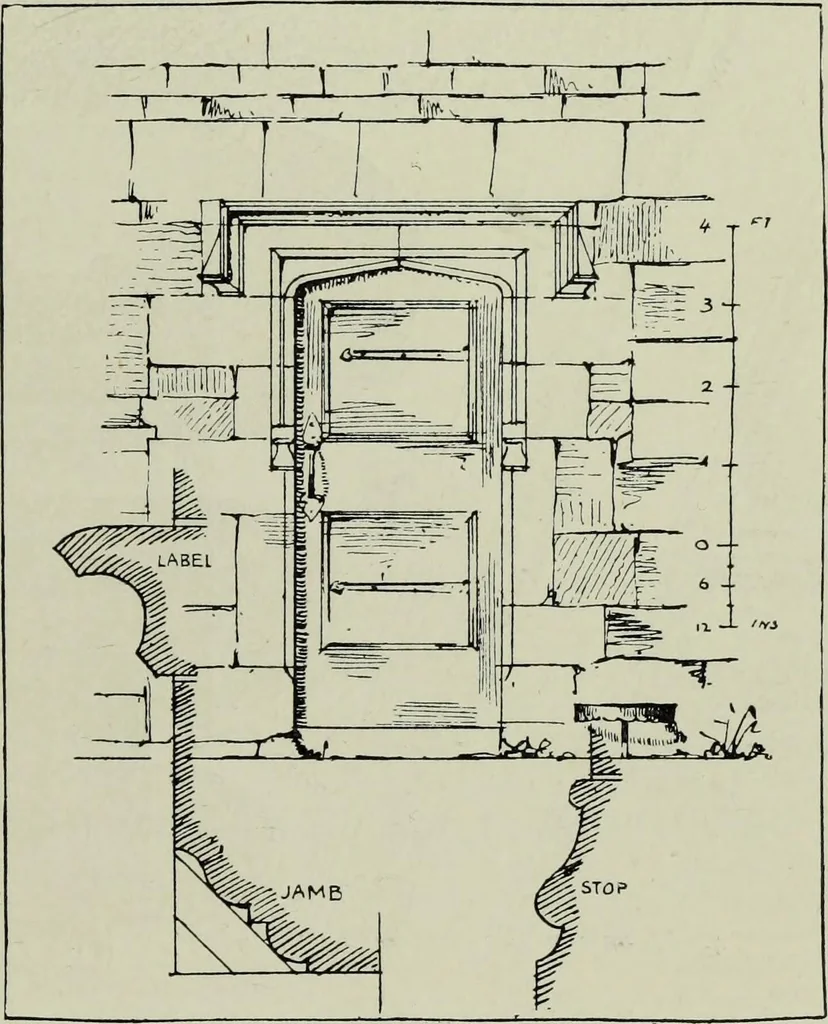 An illustration from Early renaissance architecture in England; a historical & descriptive account of the Tudor, Elizabethan & Jacobean periods, 1500-1625, for the use of students and others, 1901, leaf 173