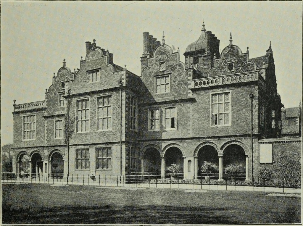 An illustration from Early renaissance architecture in England; a historical & descriptive account of the Tudor, Elizabethan & Jacobean periods, 1500-1625, for the use of students and others, 1901, leaf 185