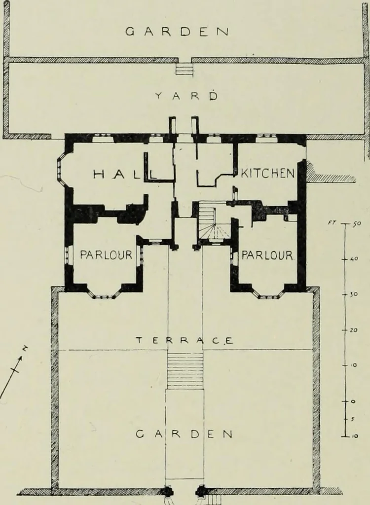 An illustration from Early renaissance architecture in England; a historical & descriptive account of the Tudor, Elizabethan & Jacobean periods, 1500-1625, for the use of students and others, 1901, leaf 190