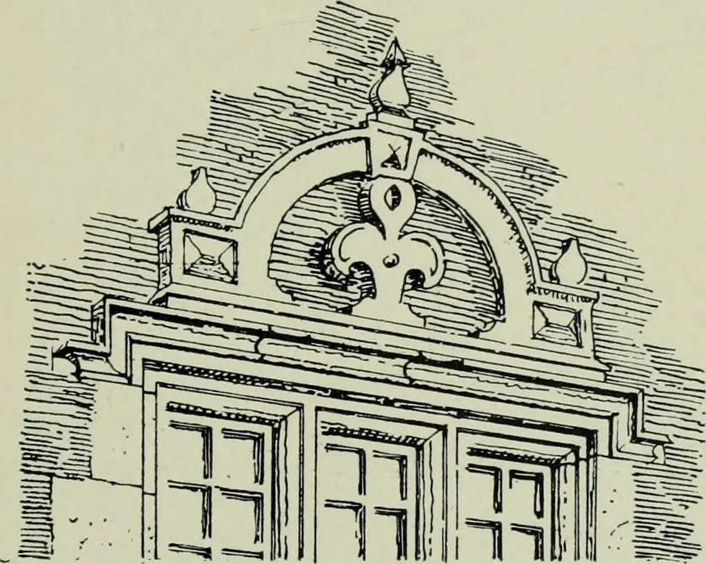 An illustration from Early renaissance architecture in England; a historical & descriptive account of the Tudor, Elizabethan & Jacobean periods, 1500-1625, for the use of students and others, 1901, leaf 213
