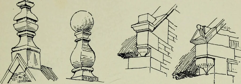 An illustration from Early renaissance architecture in England; a historical & descriptive account of the Tudor, Elizabethan & Jacobean periods, 1500-1625, for the use of students and others, 1901, leaf 215