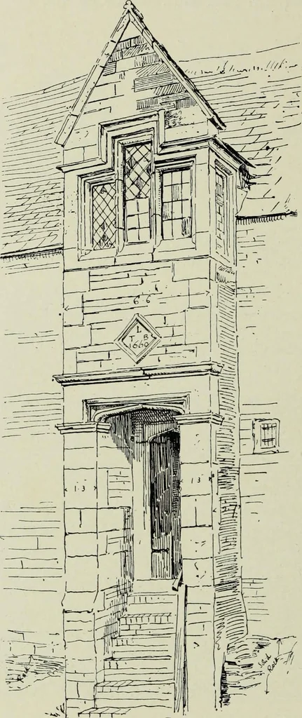 An illustration from Early renaissance architecture in England; a historical & descriptive account of the Tudor, Elizabethan & Jacobean periods, 1500-1625, for the use of students and others, 1901, leaf 216