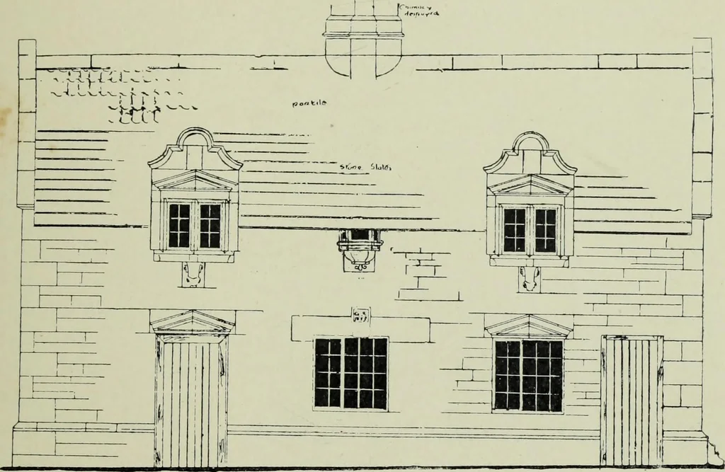 An illustration from Early renaissance architecture in England; a historical & descriptive account of the Tudor, Elizabethan & Jacobean periods, 1500-1625, for the use of students and others, 1901, leaf 219