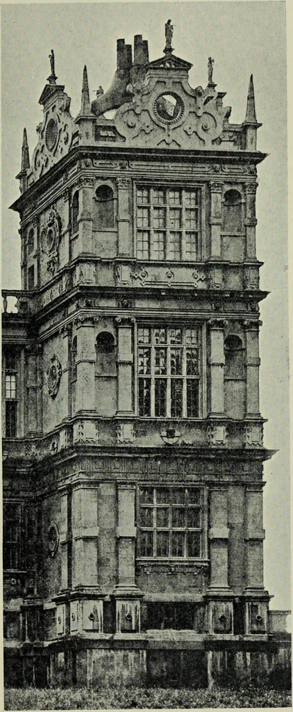 An illustration from Early renaissance architecture in England; a historical & descriptive account of the Tudor, Elizabethan & Jacobean periods, 1500-1625, for the use of students and others, 1901, leaf 221
