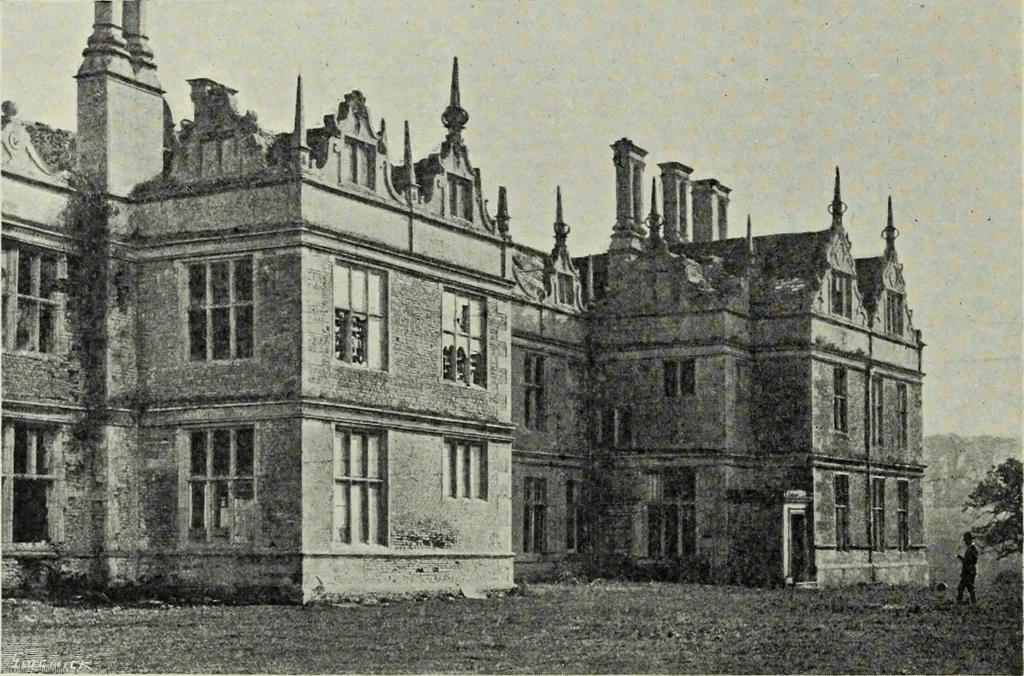 An illustration from Early renaissance architecture in England; a historical & descriptive account of the Tudor, Elizabethan & Jacobean periods, 1500-1625, for the use of students and others, 1901, leaf 222