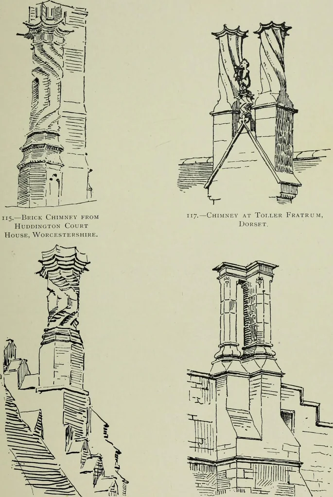 An illustration from Early renaissance architecture in England; a historical & descriptive account of the Tudor, Elizabethan & Jacobean periods, 1500-1625, for the use of students and others, 1901, leaf 227