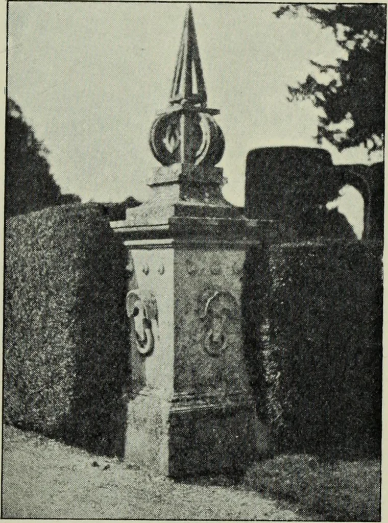 An illustration from Early renaissance architecture in England; a historical & descriptive account of the Tudor, Elizabethan & Jacobean periods, 1500-1625, for the use of students and others, 1901, leaf 239