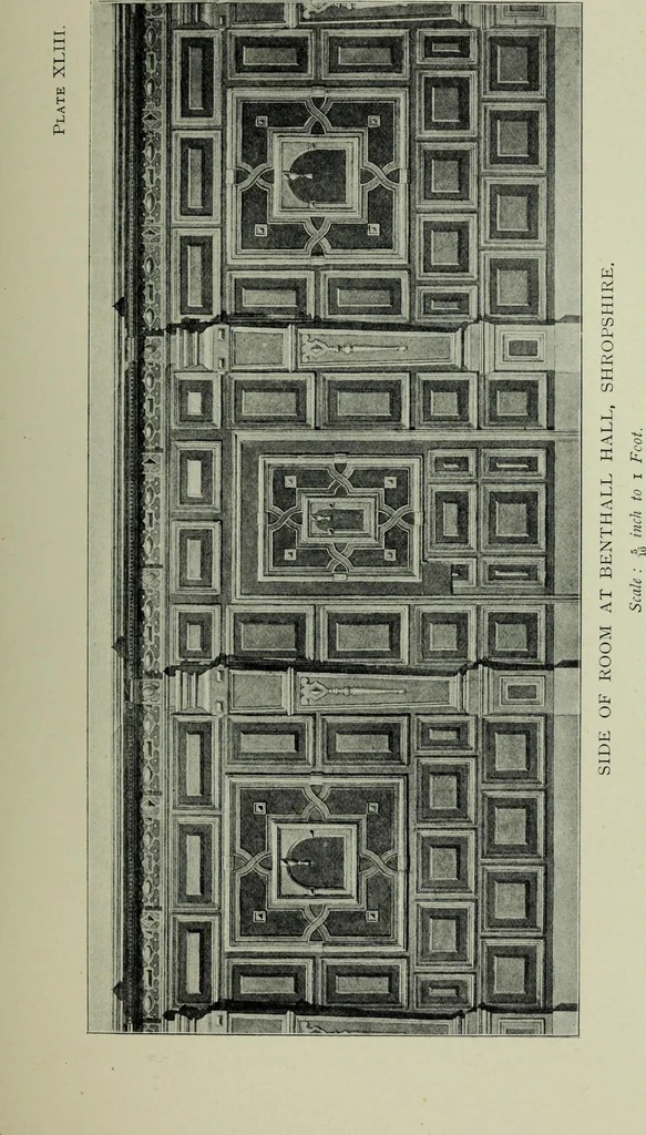 An illustration from Early renaissance architecture in England; a historical & descriptive account of the Tudor, Elizabethan & Jacobean periods, 1500-1625, for the use of students and others, 1901, leaf 271