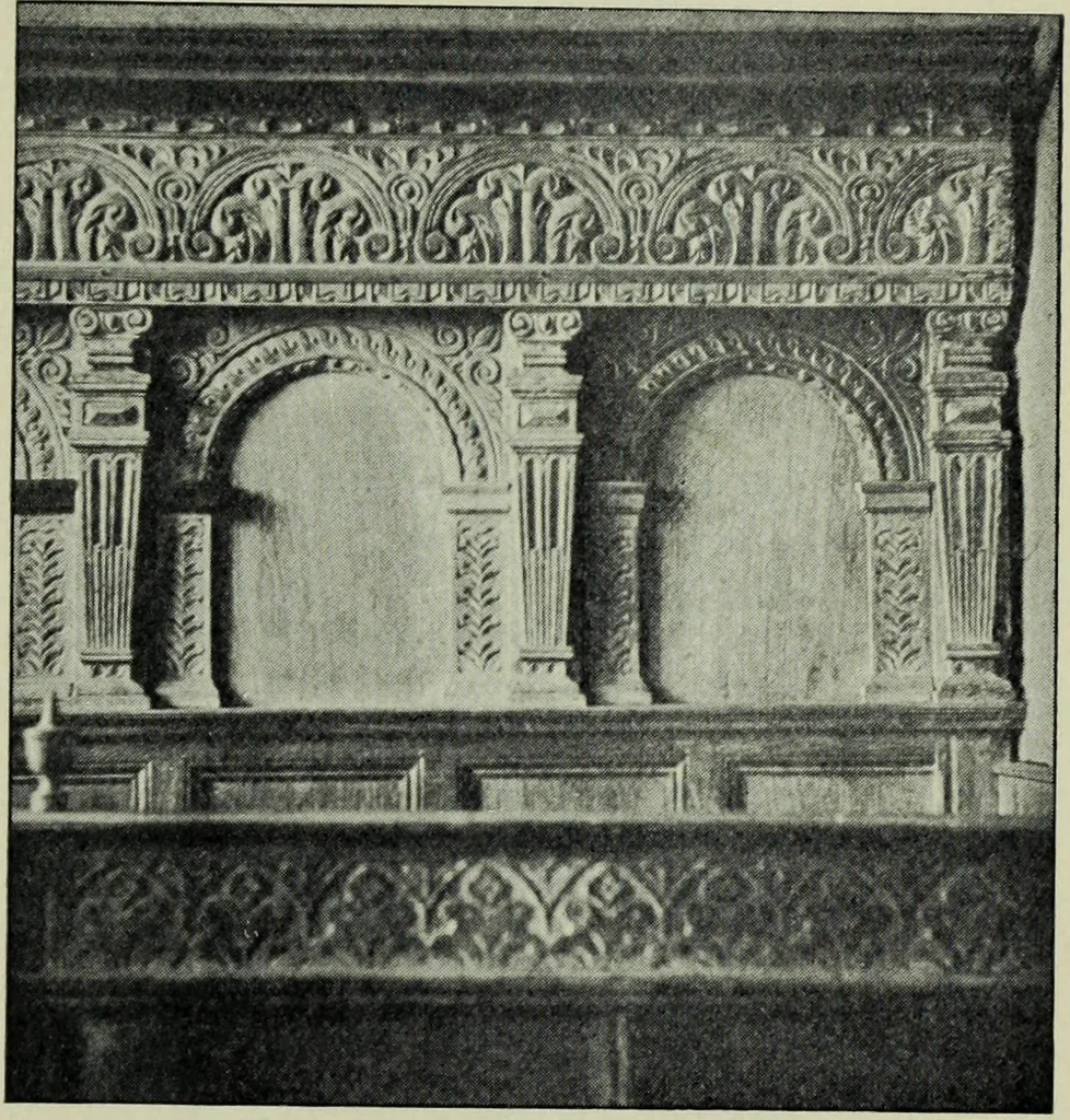 An illustration from Early renaissance architecture in England; a historical & descriptive account of the Tudor, Elizabethan & Jacobean periods, 1500-1625, for the use of students and others, 1901, leaf 273