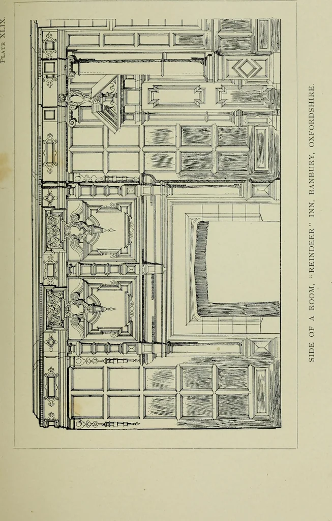 An illustration from Early renaissance architecture in England; a historical & descriptive account of the Tudor, Elizabethan & Jacobean periods, 1500-1625, for the use of students and others, 1901, leaf 289