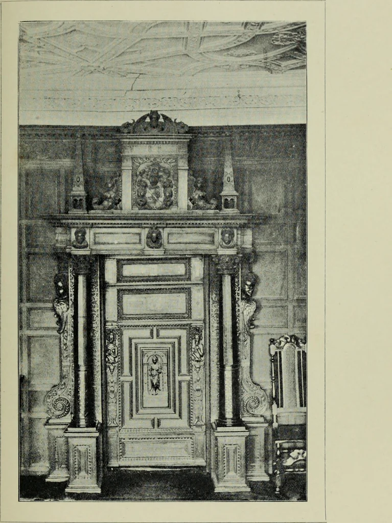 An illustration from Early renaissance architecture in England; a historical & descriptive account of the Tudor, Elizabethan & Jacobean periods, 1500-1625, for the use of students and others, 1901, leaf 299
