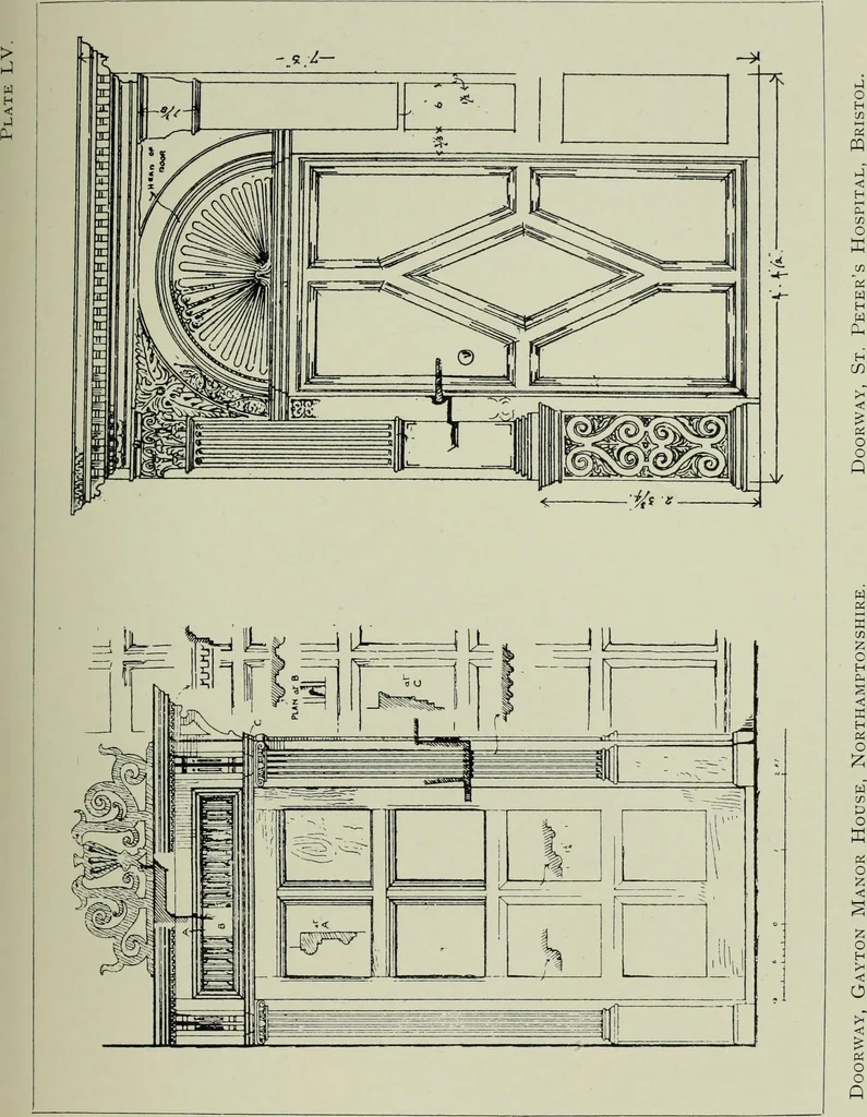 An illustration from Early renaissance architecture in England; a historical & descriptive account of the Tudor, Elizabethan & Jacobean periods, 1500-1625, for the use of students and others, 1901, leaf 305