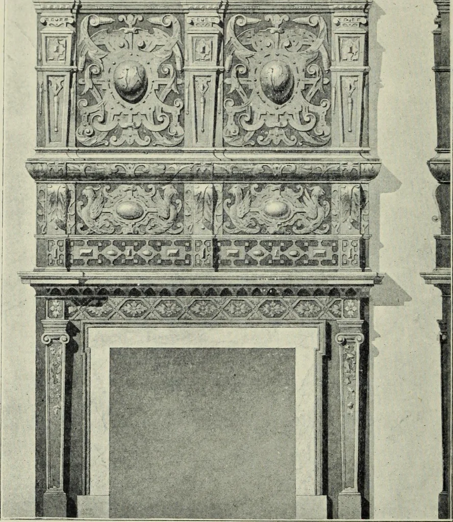 An illustration from Early renaissance architecture in England; a historical & descriptive account of the Tudor, Elizabethan & Jacobean periods, 1500-1625, for the use of students and others, 1901, leaf 322