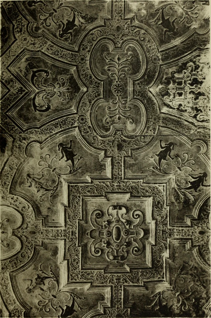 An illustration from Early renaissance architecture in England; a historical & descriptive account of the Tudor, Elizabethan & Jacobean periods, 1500-1625, for the use of students and others, 1901, leaf 345