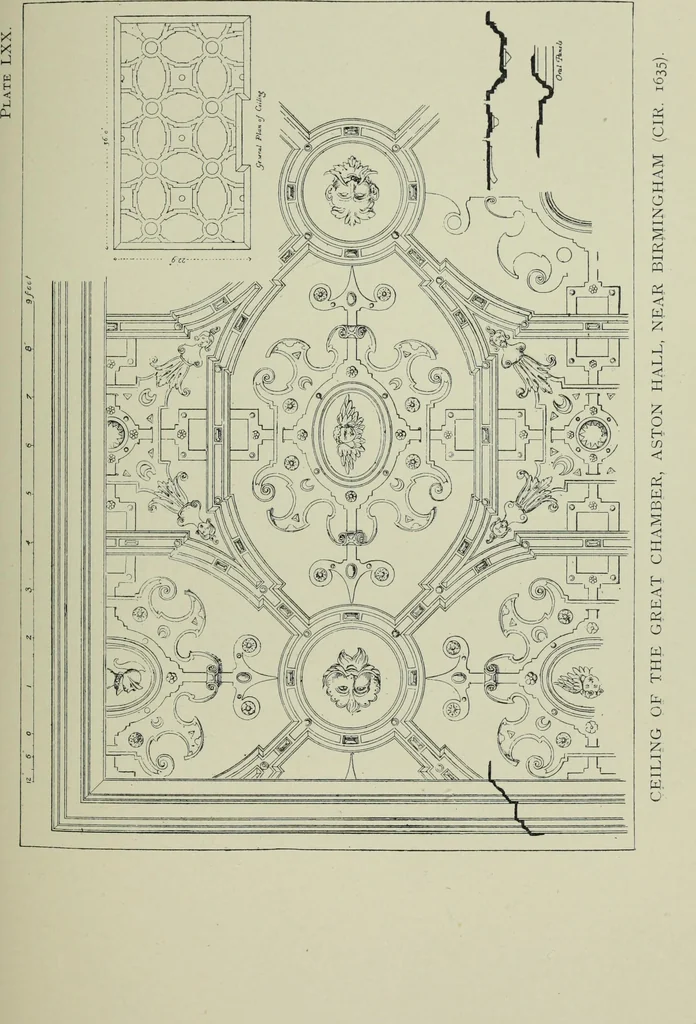 An illustration from Early renaissance architecture in England; a historical & descriptive account of the Tudor, Elizabethan & Jacobean periods, 1500-1625, for the use of students and others, 1901, leaf 349