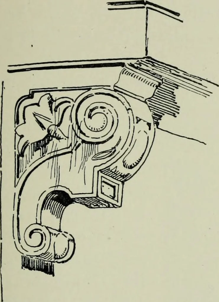 An illustration from Early renaissance architecture in England; a historical & descriptive account of the Tudor, Elizabethan & Jacobean periods, 1500-1625, for the use of students and others, 1901, leaf 393