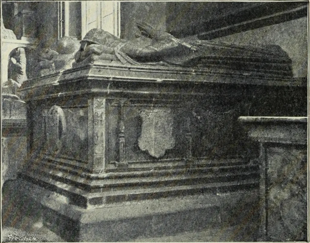 An illustration from Early renaissance architecture in England; a historical & descriptive account of the Tudor, Elizabethan & Jacobean periods, 1500-1625, for the use of students and others, 1901, leaf 42