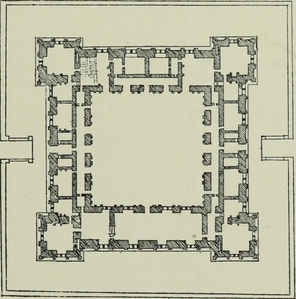 An illustration from Early renaissance architecture in England; a historical & descriptive account of the Tudor, Elizabethan & Jacobean periods, 1500-1625, for the use of students and others, 1901, leaf 423
