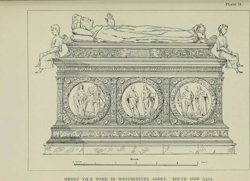 An illustration from Early renaissance architecture in England; a historical & descriptive account of the Tudor, Elizabethan & Jacobean periods, 1500-1625, for the use of students and others, 1901, leaf 43