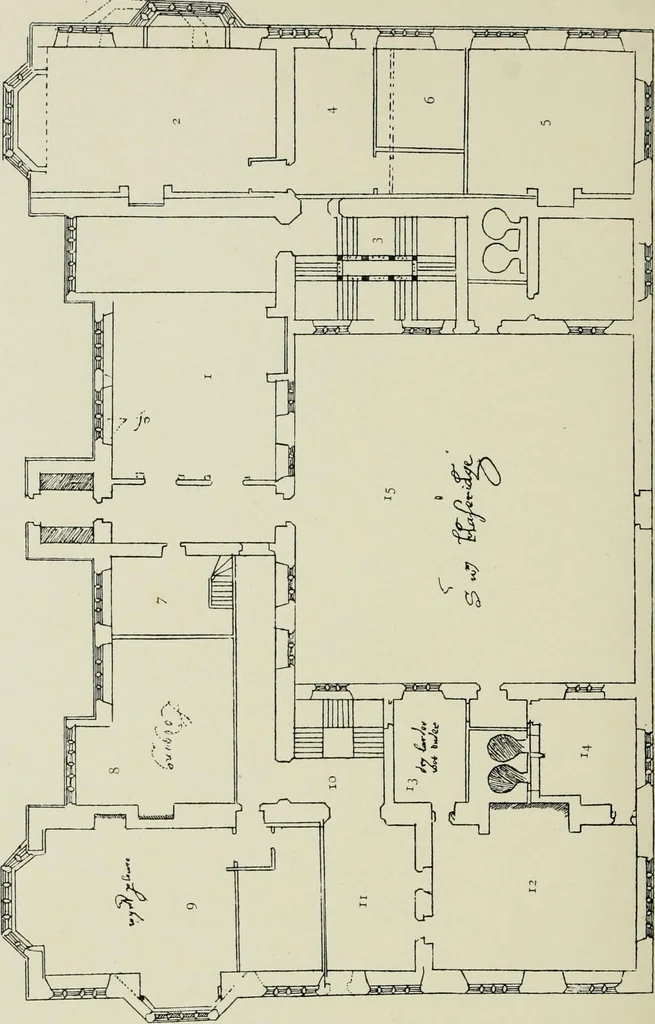 An illustration from Early renaissance architecture in England; a historical & descriptive account of the Tudor, Elizabethan & Jacobean periods, 1500-1625, for the use of students and others, 1901, leaf 436