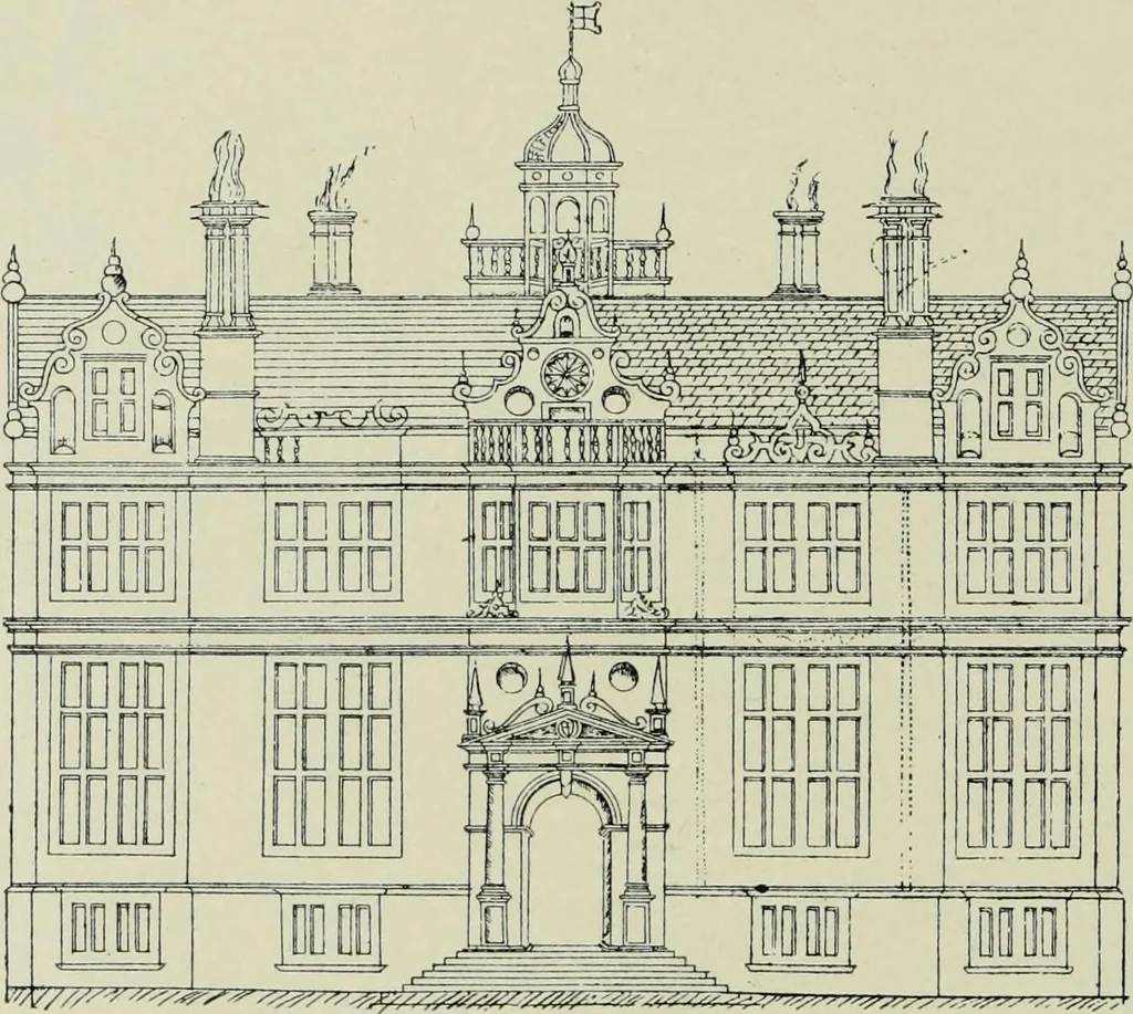An illustration from Early renaissance architecture in England; a historical & descriptive account of the Tudor, Elizabethan & Jacobean periods, 1500-1625, for the use of students and others, 1901, leaf 442