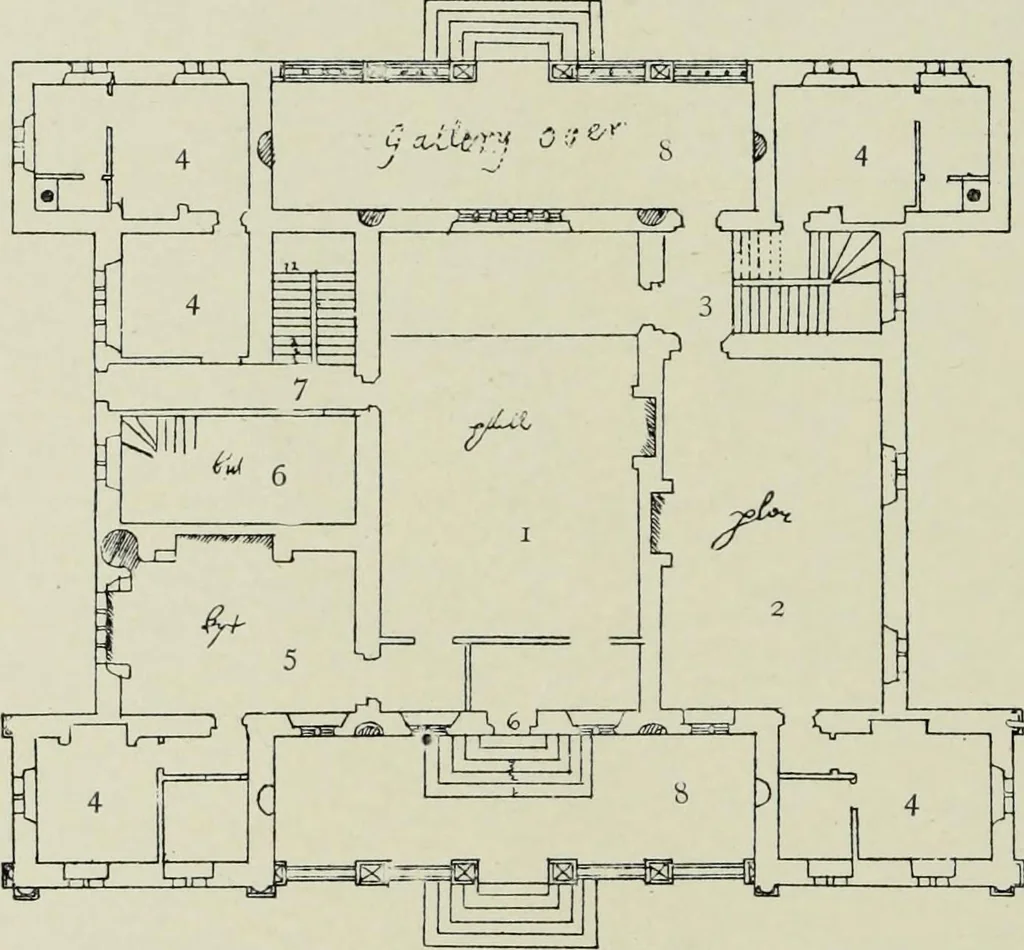 An illustration from Early renaissance architecture in England; a historical & descriptive account of the Tudor, Elizabethan & Jacobean periods, 1500-1625, for the use of students and others, 1901, leaf 444