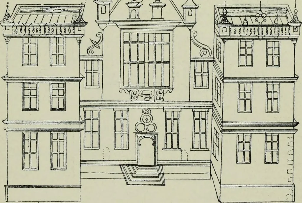 An illustration from Early renaissance architecture in England; a historical & descriptive account of the Tudor, Elizabethan & Jacobean periods, 1500-1625, for the use of students and others, 1901, leaf 445