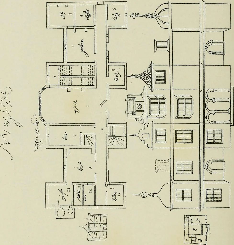 An illustration from Early renaissance architecture in England; a historical & descriptive account of the Tudor, Elizabethan & Jacobean periods, 1500-1625, for the use of students and others, 1901, leaf 446