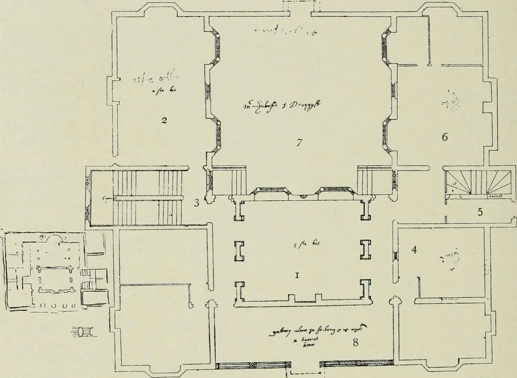 An illustration from Early renaissance architecture in England; a historical & descriptive account of the Tudor, Elizabethan & Jacobean periods, 1500-1625, for the use of students and others, 1901, leaf 448