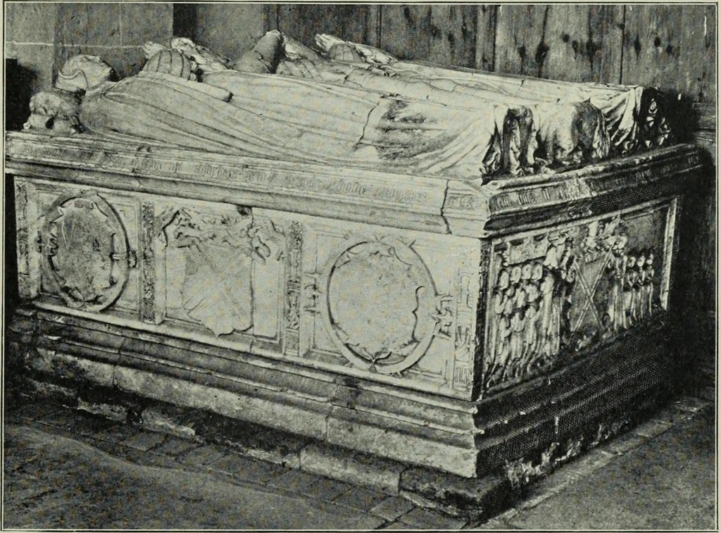 An illustration from Early renaissance architecture in England; a historical & descriptive account of the Tudor, Elizabethan & Jacobean periods, 1500-1625, for the use of students and others, 1901, leaf 45