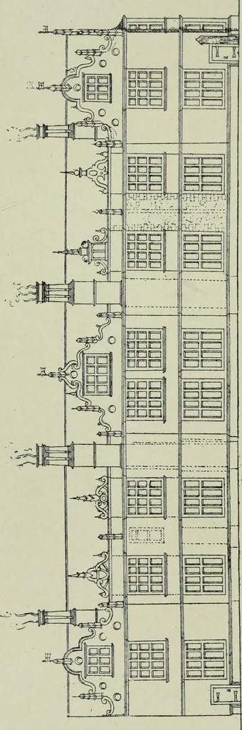 An illustration from Early renaissance architecture in England; a historical & descriptive account of the Tudor, Elizabethan & Jacobean periods, 1500-1625, for the use of students and others, 1901, leaf 453