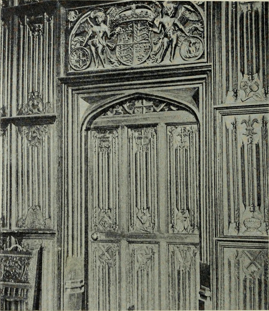 An illustration from Early renaissance architecture in England; a historical & descriptive account of the Tudor, Elizabethan & Jacobean periods, 1500-1625, for the use of students and others, 1901, leaf 62