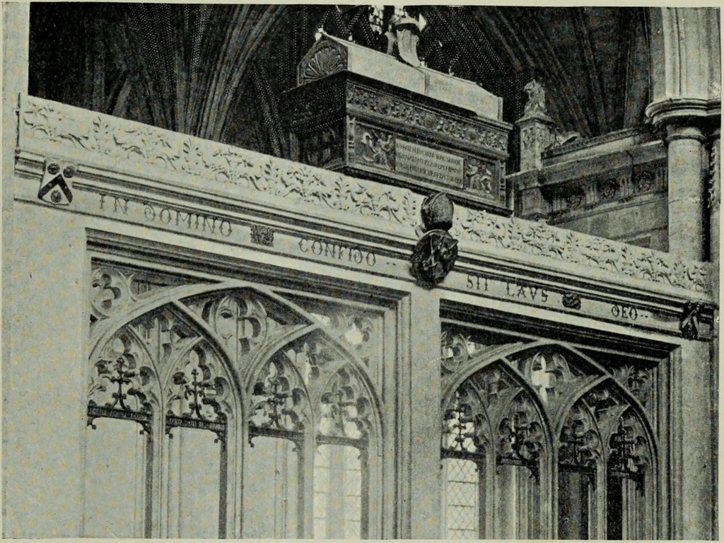 An illustration from Early renaissance architecture in England; a historical & descriptive account of the Tudor, Elizabethan & Jacobean periods, 1500-1625, for the use of students and others, 1901, leaf 63
